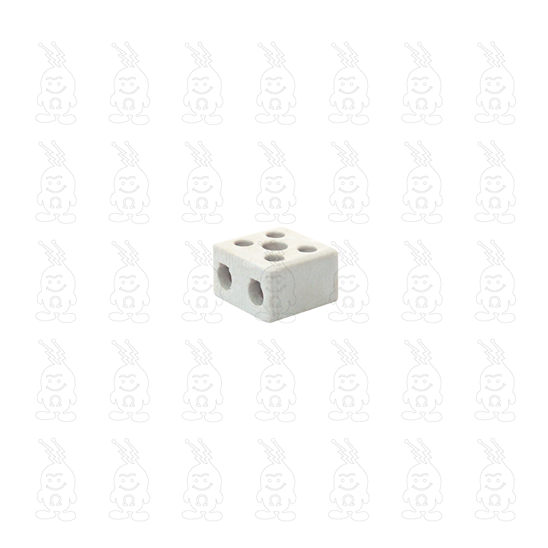 CONECTOR CERÂMICO 2 BORNES PARA CONEXÃO DE RESISTÊNCIAS E MÁQUINAS (ACC-2B)